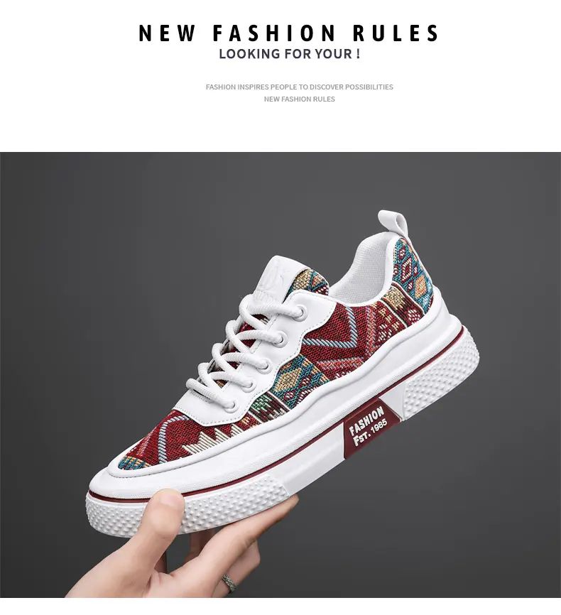 Men's Canvas Fashion Sneakers Trend Hot Sale Comfortable Man Casual Shoes Outdoor Non-slip Breathable Men Shoes Casual