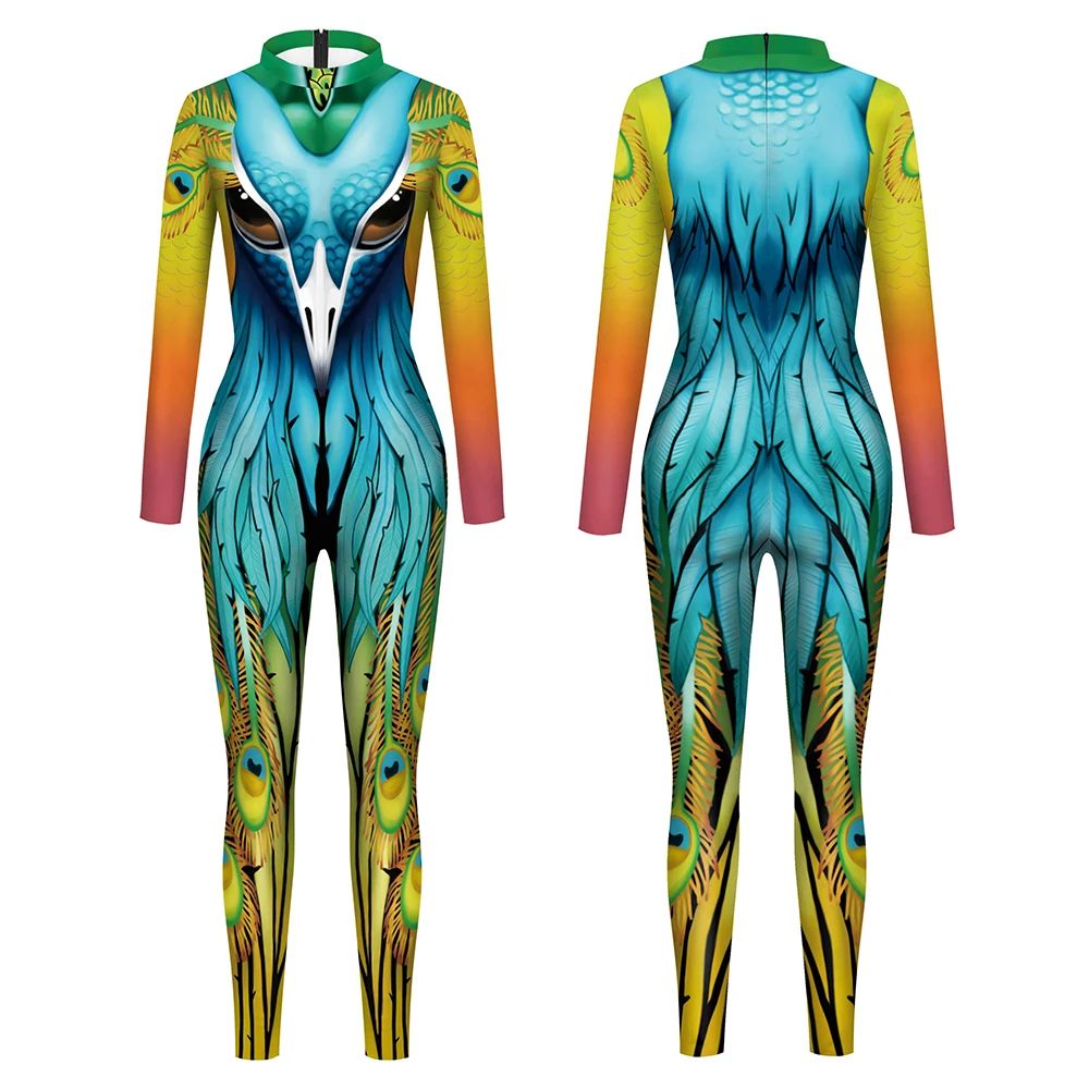 Halloween Animal Jumpsuit Snake Cosplay Costume Tiger Bodysuit Spandex Jumpsuit Party Carnival Stage Performance Dress Up
