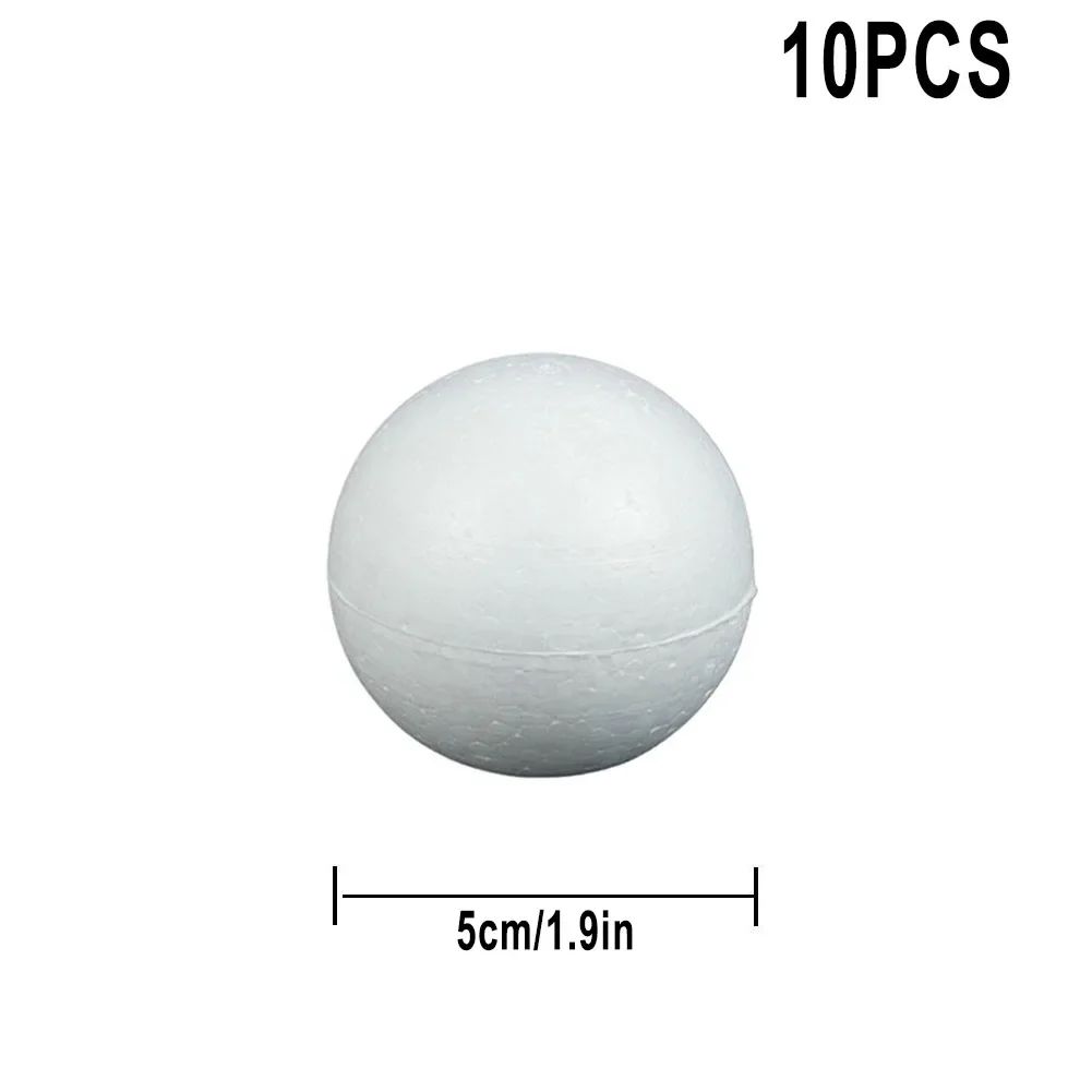 10pcs Solid Foam Ball Polystyrene Balls 50mm-100mm  Round DIY Accessory Handmade For Party Celebration Christmas Decoration