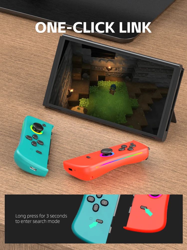 DATA FROG 2Pcs Wireless Joy Pad Game Controller With 6 Axis Gyro Wake Up Function For Switch Game Console Gaming Accessories