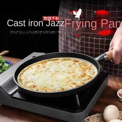Frigideira de Ferro Fundido 26cm, Antiaderente sem Revestimento, para Ovos, Panquecas, Crepes, Bife, Fogão a Gás e Indução, Utensílio de Cozinha