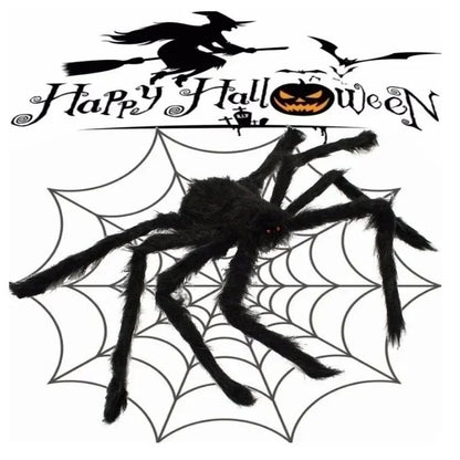 Teia de Aranha Gigante Preta Assustadora de Halloween Decoração de Halloween para Casa Bar Adereços de Casa Assombrada Decoração Externa de Feriado