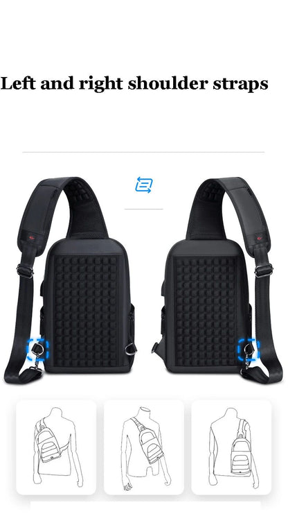 Designer Crossbody Bags for Fashion Shoulder Bags USB Charging Messenger Sling Bag Chest Bag Oxford Single Shoulder Strap Pack