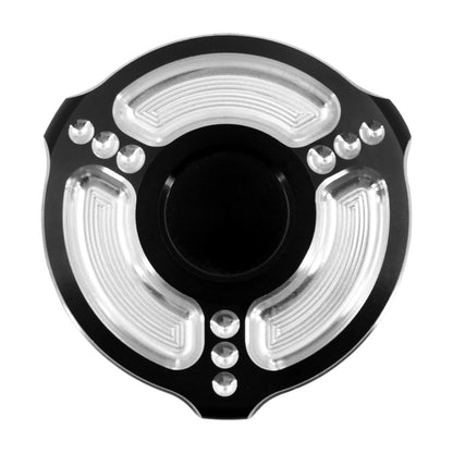 Tampa de combustível/óleo cromada preta para motocicleta Harley Sportster 883 1200 XL XR Iron Dyna Touring Softail FLHR
