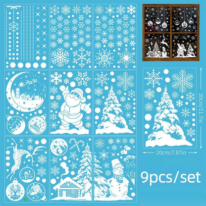 Christmas Gingerbread Man & Candy Cane Window Stickers - Sweet Holiday Decals for Bedroom Living Room Glass Holiday Home Decor