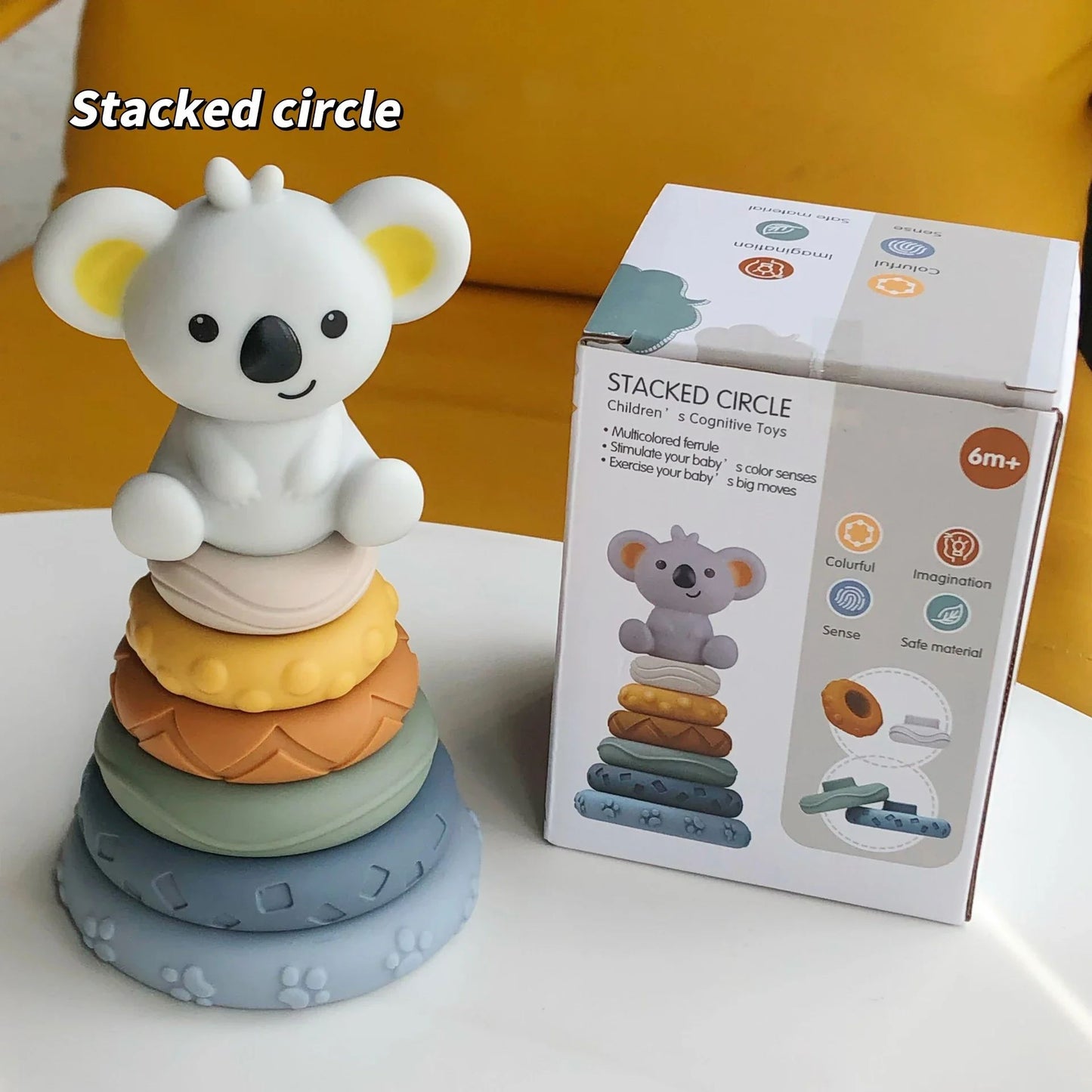 Blocos de Empilhar de Silicone Macio Brinquedo Cubos Macios de Montar Torre de Banho Mordedor Chocalho Blocos de Construção Brinquedos Educacionais Montessori Presente para Recém-Nascidos
