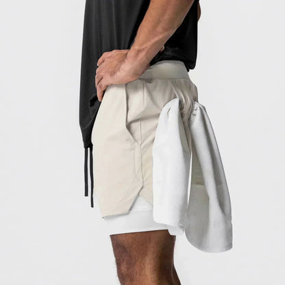 Shorts Masculino Dragon Ball Camada Dupla Son Goku Verão Anime Japonês Falso Duas Peças Esportivo Fitness Secagem Rápida