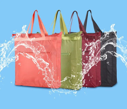 Large Capacity Waterproof Oxford Cloth Reusable Foldable Shopping Bag Tote Bag Shoulder Bag Washable Shopper Storage Bag Handbag