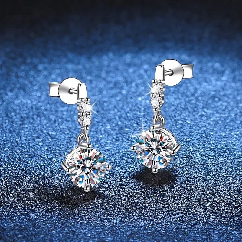 Solid 14K White Gold AU585 Platinum PT950 Earrings earrings earrings female moissanite earrings tassel spirit earrings