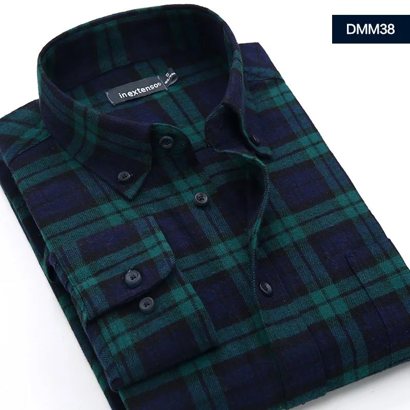 New in shirt fashion korean popular 40%cotton long-sleeve shirts for men slim fit plain shirt streetwear Casual plaid clothes