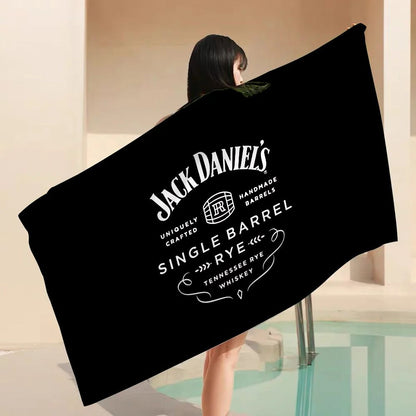 J-Jack-Daniels Microfiber Beach Towel Absorbent Quick Dry Soft Yoga Swimming Resort Mountain Climbing Towel