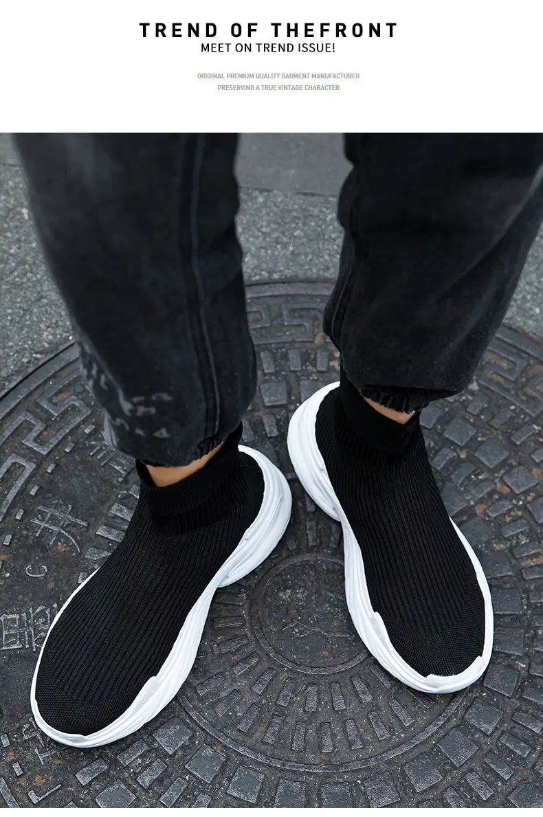 Sneakers for Men Fashion High Top Sock Shoes Autumn New Breathable Casual Shoes