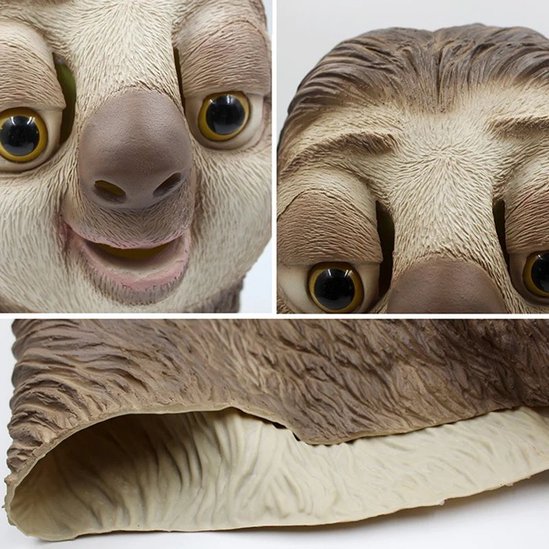 2026 Sloth Latex Mask Sloth Mask Nick Wilde Latex Full Head Animal Mask XMAS Party Cosplay Costume Prop Accessories Toy Gift