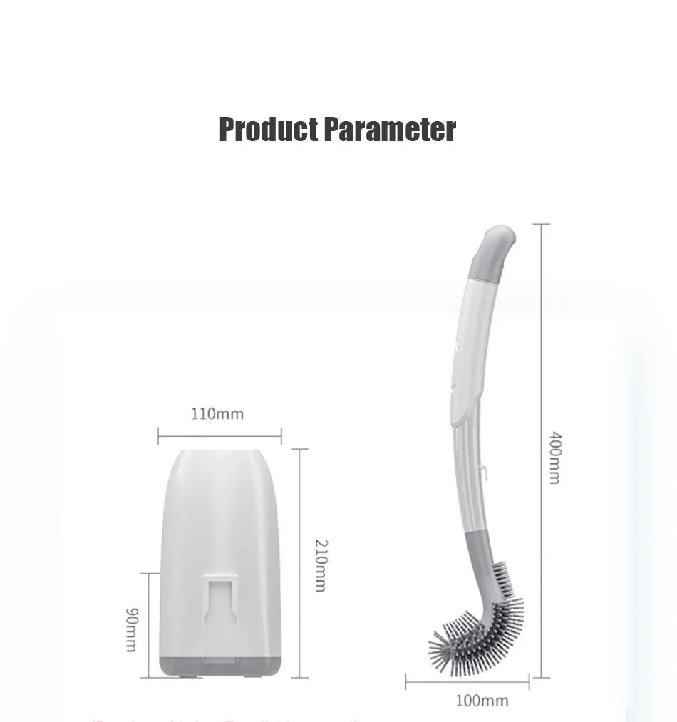 Escova de Silicone para Vaso Sanitário Acessórios WC Escova WC Sem Cantos Mortos Limpeza Doméstica Cerda Macia Artefato Banheiro Toucadores