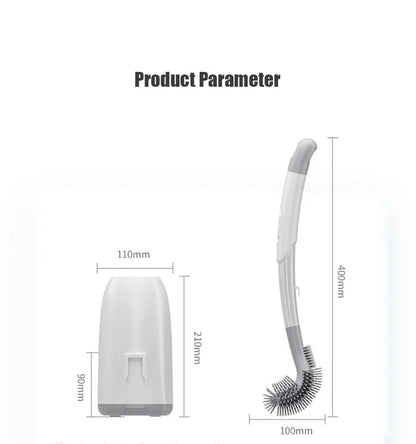 Escova de Silicone para Vaso Sanitário Acessórios WC Escova WC Sem Cantos Mortos Limpeza Doméstica Cerda Macia Artefato Banheiro Toucadores