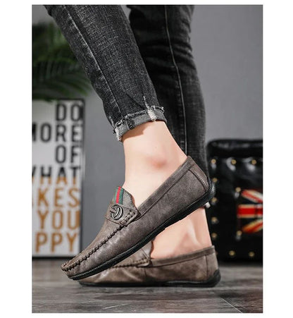 Men Driving Shoe Leather High Quality Breathable Slip on Men Casual Shoes Comfortable Light Men Loafers Formal Men Dress Shoes