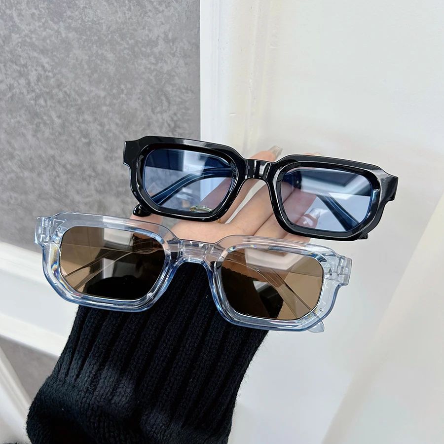 Luxurious Rectangle Sunglasses Women Men Fashion Brand Designer Casual Sun Glasses Female Male Plastic Outdoor Eyewear