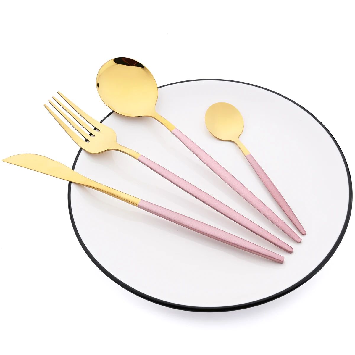 16Pcs Mirror Gold Dinnerware Set Stainless Steel Cutlery Set Fork Knife Coffee Spoon Tableware Silverware Kitchen Flatware Set