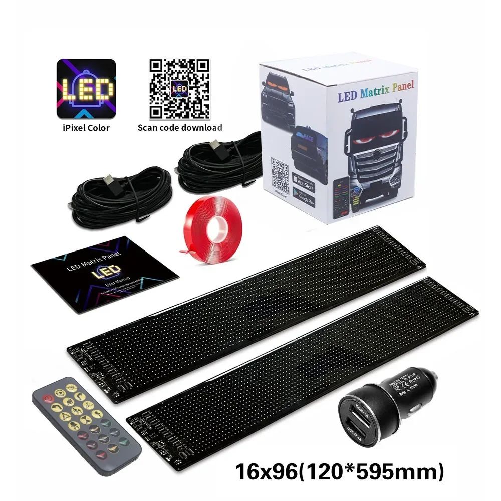 Placa de LED programável Painel de LED matricial de pixel Telas de exibição flexíveis RGB Carro Texto rolável Animação Sinalização Loja Lembrete Luz