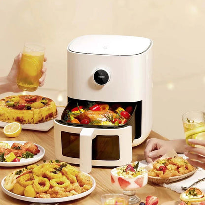 Fritadeira de Ar Inteligente XIAOMI MIJIA Pro 4L Forno Quente Visor Janela APP Temporizador Tela OLED Sem Óleo Fritadeira de Ar Quente 360°