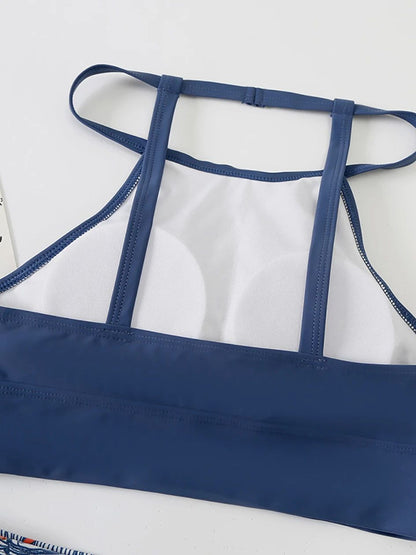 High Waist Bikini 2025 Swimsuit Woman High Neck Swimwear Female 2 Pieces Swimming for Women Bathing Suit Bikinis Sets Beach Wear