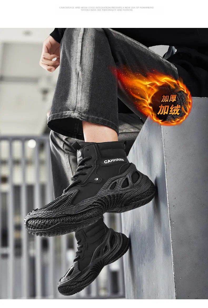 2025 Men's new breathable mesh trendy elastic band slip-on casual thick-soled sports shoes