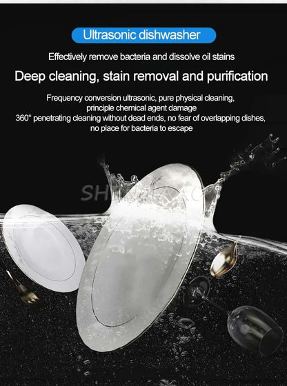 Ultrasonic Dishwasher Automatic Household Portable Sink Dishwasher Small Free-standing Installation-free Kitchen 110V/220V