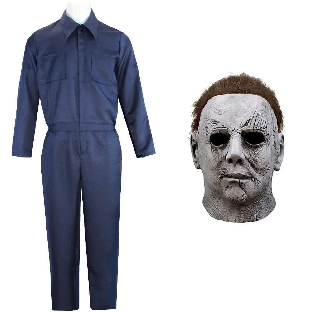 Michael Bloody Killer Outfits Myers Cosplay Costume Anime Halloween for Adult Men Women Cos Jumpsuit Horror Mask Party Costume