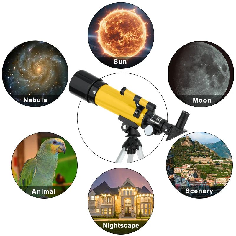 Telescópio astronômico F36050, grande abertura, alta definição, alta ampliação, para observar a lua e as estrelas