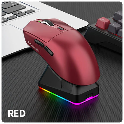 X11 PAW3311 Mouse Sem Fio Tri-Modo Mouse Bluetooth Mouse Gamer 12000 DPI RGB Base de Carregamento Magnético por Toque BT/2.4G/Com Fio