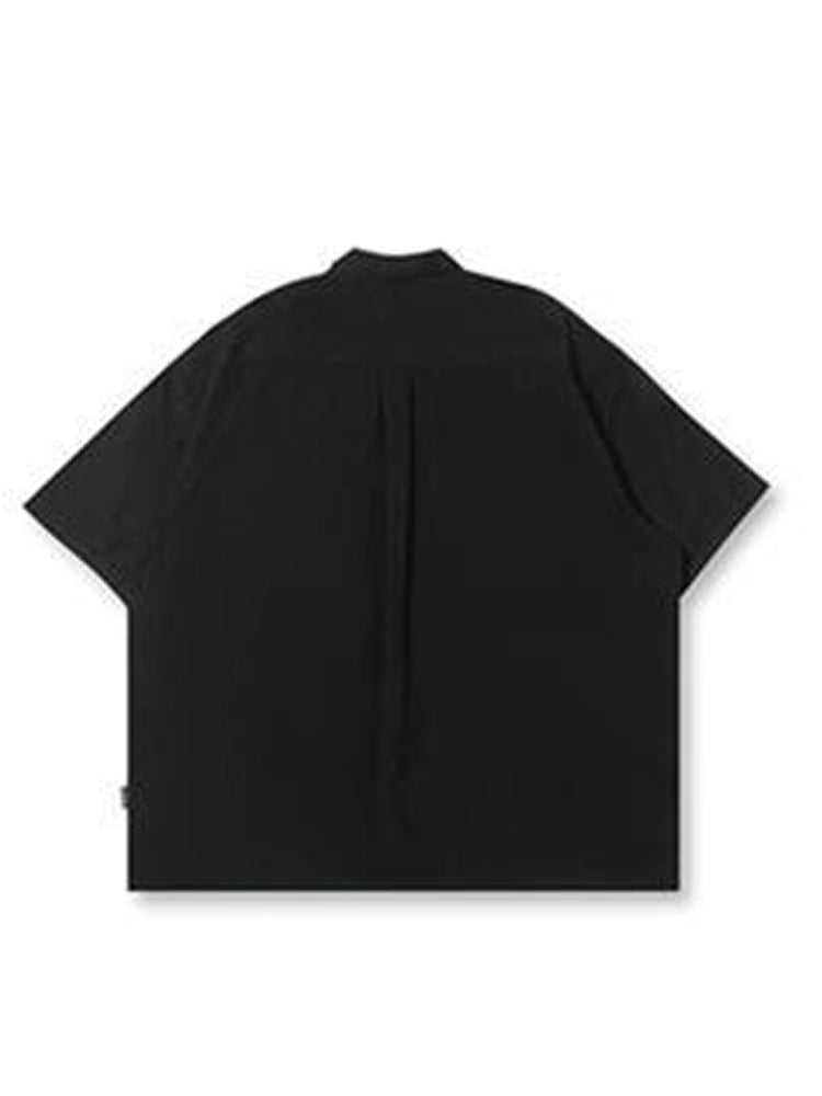 Gmiixder Multi Pocket Lapel Shirt Loose Workwear Short Sleeve Button Blouse Men Women Vintage CityBoy Japan Premium Cargo Shirt