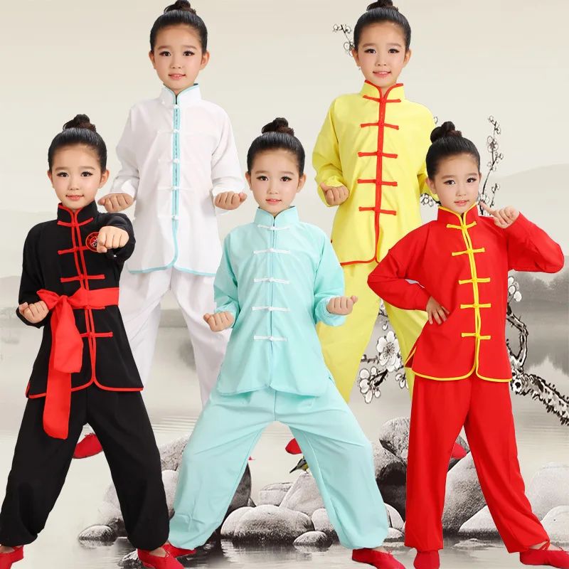 Kids Kung Fu Uniform Men Women Chinese Clothes Children's Sets Performance Boy Set Tai Chi Outfit Girl Wushu Costume Tang Suit
