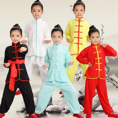 Kids Kung Fu Uniform Men Women Chinese Clothes Children's Sets Performance Boy Set Tai Chi Outfit Girl Wushu Costume Tang Suit