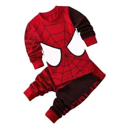 Conjunto de roupa térmica infantil Disney Homem-Aranha Batman Hulk Superman pijama camiseta blusa calça para bebê e criança outono