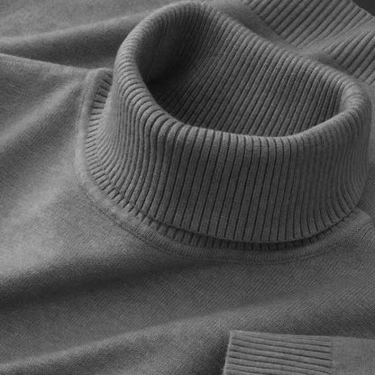 New Mens Knitted Sweaters Solid Color Turtleneck Breathable Pullovers Outdoor Warm Basic Streetwear Business Woolen Pullovers