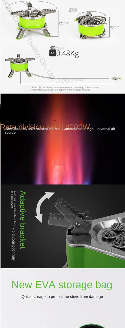Fogão a Gás Portátil para Acampamento Durável Tipo Tanque, Fogão Elétrico de Sete Estrelas, Fogão de Gás Portátil para Acampamento, Tanque de Gás Butano para Camping, Acampamento ao Ar Livre, Fogão a Gás
