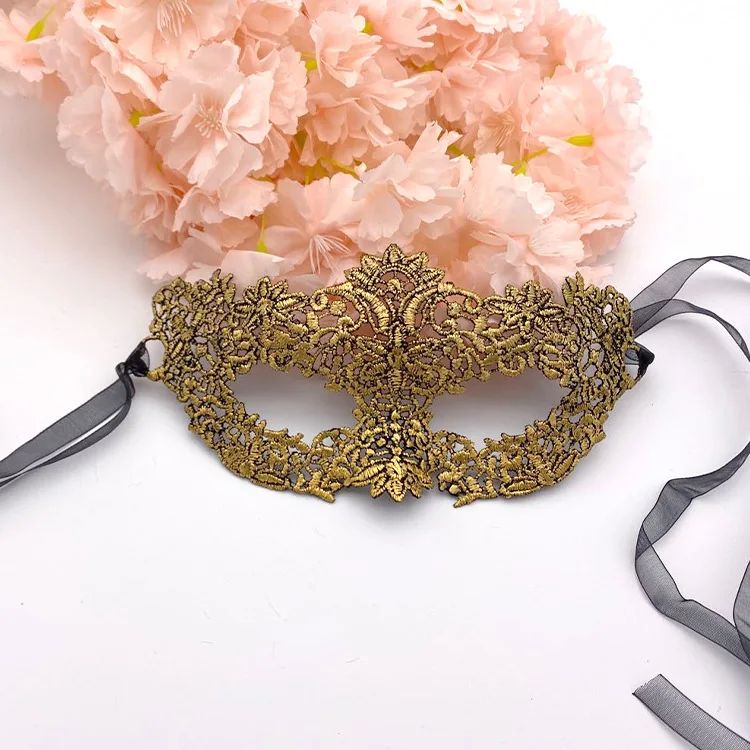 Gold and Silver Lace and Diamond Mask Eye Mask Masquerade Adult Male and Female Party Mask Sensual Women's Half Face