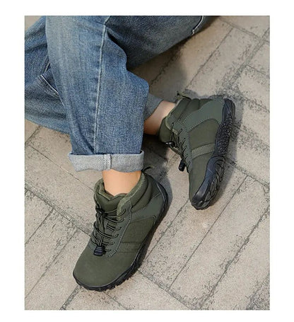 Waterproof Kids Barefoot Snow Boots 2025 New Wide Toe Winter Warm Fur Lined Shoes for Boys Girls Cold Weather Outdoor Sneakers