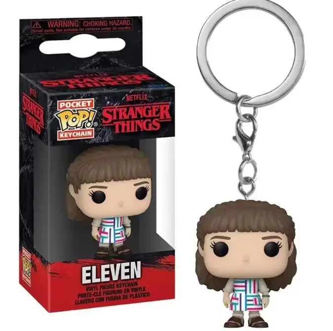 Funko Pop Chaveiro de Bolso Stranger Things Eleven Robin Barb Steve Dustin Chaveiro Brinquedo Modelo Presente para Adultos e Crianças