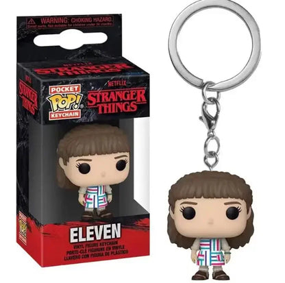 Funko Pop Chaveiro de Bolso Stranger Things Eleven Robin Barb Steve Dustin Chaveiro Brinquedo Modelo Presente para Adultos e Crianças