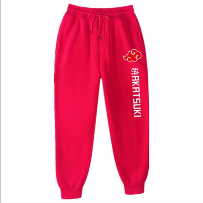 Calças de Moletom Akatsuki de Anime Mais Vendidas Calças de Lã Estampadas de Moda Masculinas Femininas para Corrida Hip Hop Roupas de Rua S-3GG