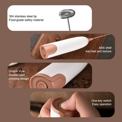 Batedor de Leite Elétrico Portátil Automático para Ovos Batedor de Café Cappuccino Batedor de Creme Espumador Misturador de Cozinha Agitador