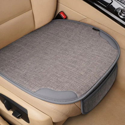 Car Seat Cover for Front Rear Universal Flax Car Seat Cushion Protector Pad Mat Non Slide Auto Four Season Pad Auto Interior