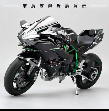 Spray 1:6 para Moto Kawasaki Racing Ninja 500 H2R Simulação de Som e Luz Coleção Infantil de Valor para Presente Exposição Presentes de Natal