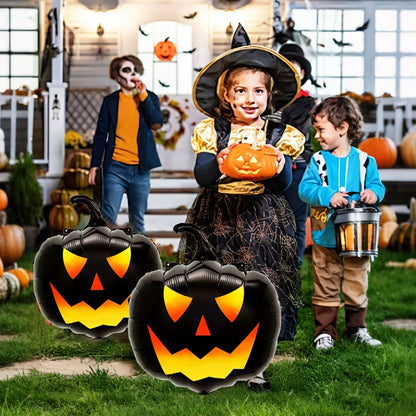3pcs Black Pumpkin Head Balloons, Suitable for Halloween Horror Atmosphere Theme Decoration, Indoor and Outdoor Activity Props