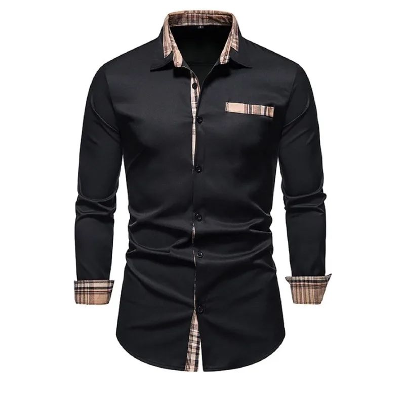 Bolubao Men Brand New Shirt Fashion Smart Casual Business Four Season Long Sleeve Black Male Elastic Shirt