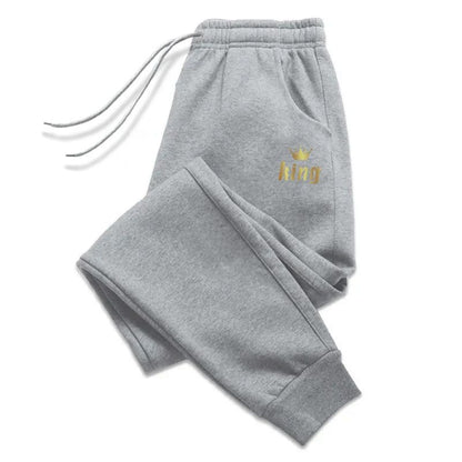 Calças de Moletom Masculinas King Printing Calças Casuais Esportes Ao Ar Livre Calças de Corrida Outono Inverno Calças Masculinas Diárias Roupa Esportiva Fitness 2025