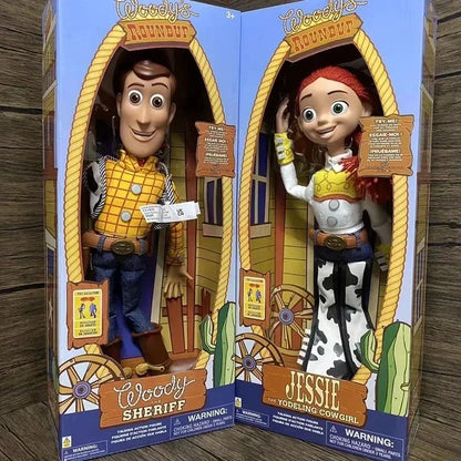 Disney Novo Original 40cm Falando Woody Buzz Figuras de Ação Modelo Toy Story 4 Anime Figuras Decoração Coleção Presente de Natal