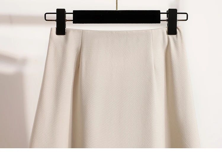A-Line Mini Skirt High Waist Mid Length Skirts Women's Slimming Black Autumn Elastic Waist Design Solid Color Versatile Skirt