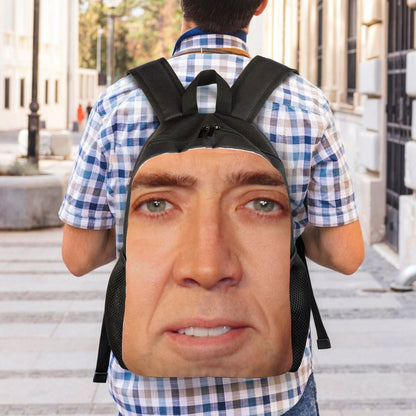 Custom Nicolas Cage Meme Laptop Backpack Women Men Basic Bookbag for College School Student Funny Bags